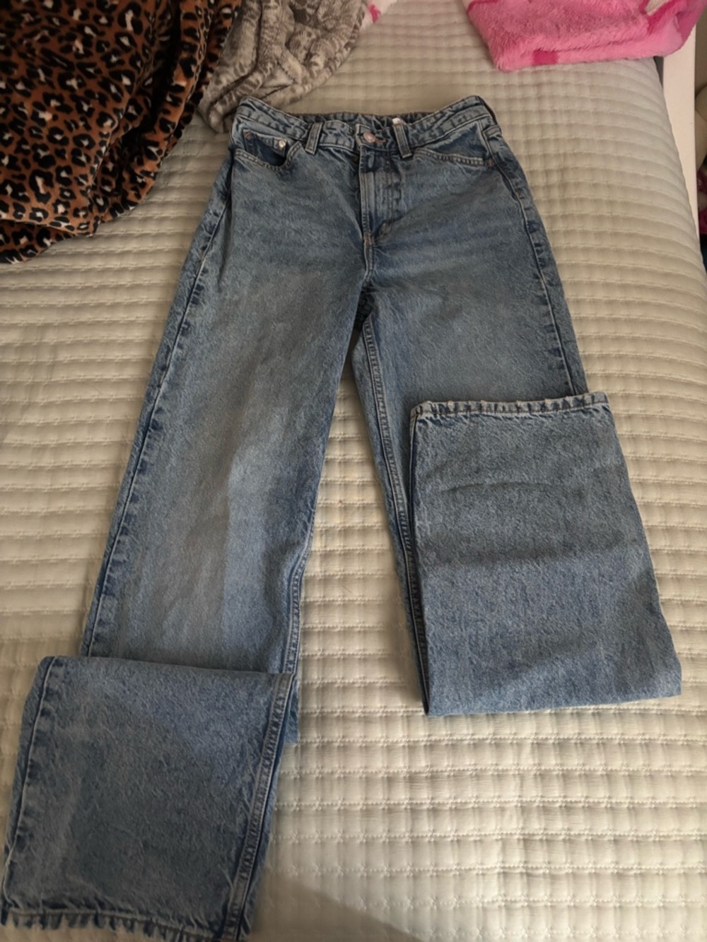 H&M Light Blue Wide Leg High-Rise Jeans